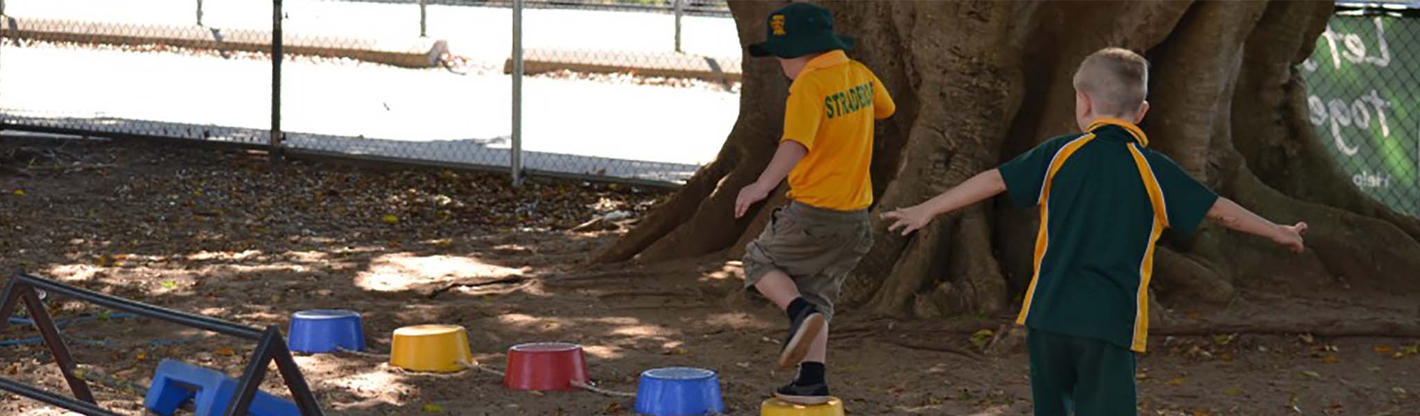 Students playing outside